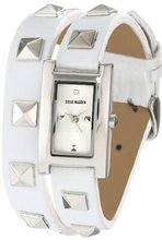 Steve Madden SMW00026-03 Pyramid Stud White Double Wrap Strap