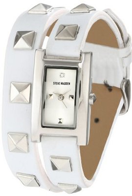Steve Madden SMW00026-03 Pyramid Stud White Double Wrap Strap