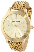 Steve Madden SMW00027-03 Metallic Gold Python Textured Leather Strap