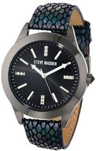 Steve Madden SMW00027-04 Metallic Black Python Textured Leather Strap