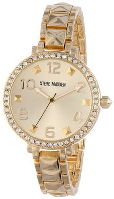 Steve Madden SMW00035-02 Gold Pyramid Link Bracelet