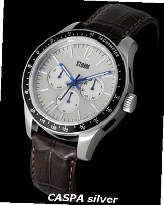 Storm Caspa Silver / Brown Strap
