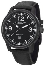 Stuhrling Original 1129Q.04 Tuskegee Condor Swiss Quartz Date Black
