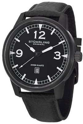 Stuhrling Original 1129Q.04 Tuskegee Condor Swiss Quartz Date Black