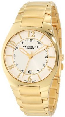 Stuhrling Original 112G.33332 Classic Ascot Regalia Swiss Quartz Date Gold Tone Bracelet