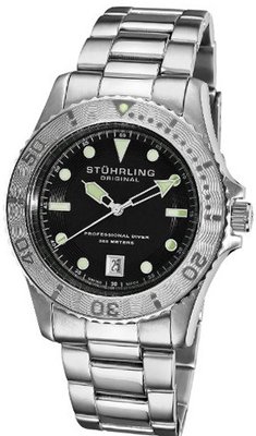Stuhrling Original 1161.33111 Nautical Regatta Sailor Swiss Quartz Divers Date Stainless Steel