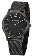 Stuhrling Original 122.33551 Classic Ascot Somerset Elite Swiss Quartz Ultra Slim Black Mesh Bracelet