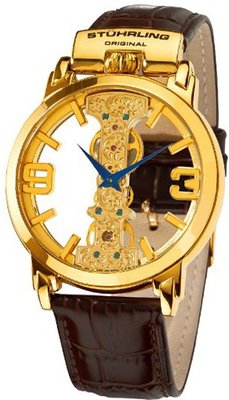 Stuhrling Original 165E.3335K31 Classic Winchester Spire Mechanical Skeleton Gold Tone
