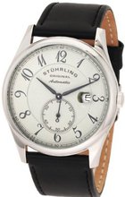 Stuhrling Original 171B.331554 Classic Cuvette Automatic Date Black Leather Strap