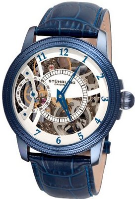 Stuhrling Original 228.33L5C3 Symphony Saturnalia Brumalia Mechanical Skeleton Blue