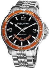 Stuhrling Original 270B.331117 Pioneer Swiss Quartz Date Orange Bezel