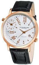 Stuhrling Original 343.33452 Symphony Eclipse Polaris Swiss Quartz Date and Dual Time Zone Rose Tone