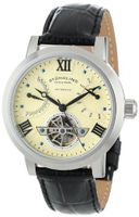 Stuhrling Original 372.331515 Classic Traveler Vicarius Automatic Skeleton Day and Date Black Leather Strap