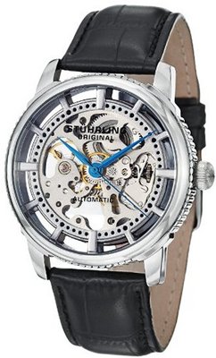 Stuhrling Original 393.33152Set Classic Winchester Skeleton Automatic Silver Tone Set