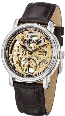 Stuhrling Original 460L.1215K31 Classic Delphi Avon Mechanical Skeleton Brown Leather Strap