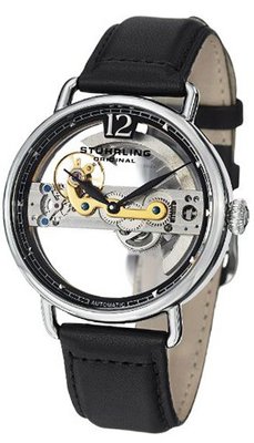 Stuhrling Original 465.33151 Symphony Aristocrat Bridge Automatic Skeleton Black Leather Band