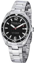 Stuhrling Original 515.02 "Aquadiver Regatta Endeavor" Swiss Quartz Date Black Dial Stainless Steel Dress