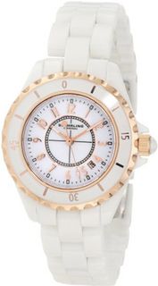 Stuhrling Original 530.114EW3 Leisure Ceramic Glamour Quartz White