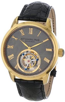 Stuhrling Original 536.333X2 Tourbillon Limited Edition Meteorite Mechanical Gold-Tone
