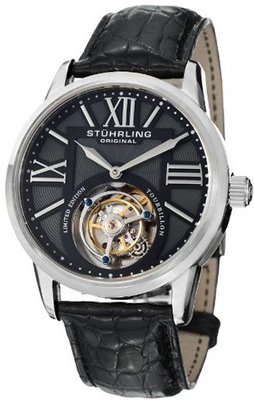 Stuhrling Original 537.331X1 Tourbillon Grand Imperium Limited Edition Mechanical Black