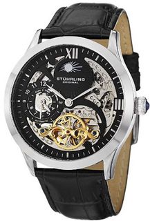 Stuhrling Original 571.33151 Classic Winchester Tempest II Automatic Skeleton Dual Time Zone Black Dial