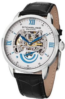 Stuhrling Original 574.01 Aristocrat Executive II Automatic Skeleton Silver Dial