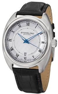 Stuhrling Original 728.01 "Aristocrat Twenty" Swiss Quartz Date Silver Dial Dress