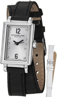Stuhrling Original 810.SET.01 "Audrey Paris" Stainless Steel Set with Interchangeable Leather Straps