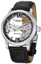 Stuhrling Original 841.02 Aristocrat Cardinal Mechanical Bridge Skeleton Black
