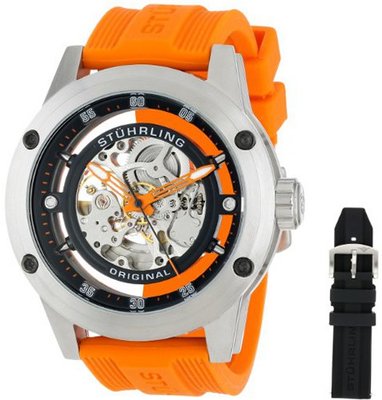 Stuhrling Original `s 314R.3316F57Set Leisure Zeppelin 360 Sport Automatic Skeleton Rubber Strap Set