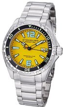 Stuhrling Original 382.331118 Prestige Swiss Regatta Captain Quartz Diver Date Yellow Dial
