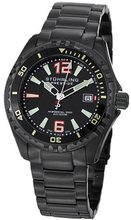 Stuhrling Original 382.335B1 Prestige Swiss Regatta Captain Quartz Diver Date Black Dial