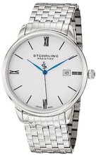 Stuhrling Prestige 307B.33112 Prestige Swiss Made Kingston Grand Quartz Date Ultra Slim Stainless Steel Bracelet