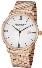 Stuhrling Prestige 307B.33442 Prestige Swiss Made Kingston Grand Quartz Date Ultra Slim Rose Tone Bracelet