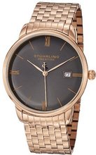 Stuhrling Prestige 307B.334469 Prestige Swiss Made Kingston Grand Quartz Date Ultra Slim Rose Tone Bracelet