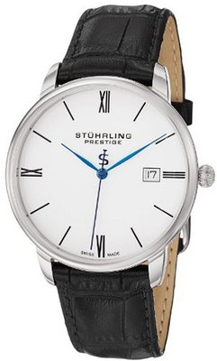 Stuhrling Prestige 307L.33152 "Kingston" Stainless Steel with Black Leather Strap