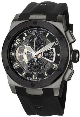 Stuhrling Prestige 311B.33561 Prestige Swiss Made Automatic Valjoux 7750 Columbiad Chronograph Multi-Function Gunmetal