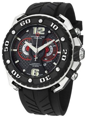 Stuhrling Prestige 322B.332D62 Prestige Maverick Swiss Chronograph Diver Stainless Steel Case Rubber Strap