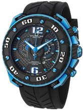 Stuhrling Prestige 322B.332H62 Prestige Maverick Swiss Chronograph Diver Blue Case Rubber Strap