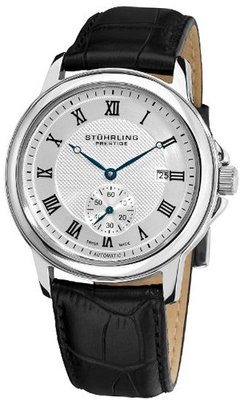 Stuhrling Prestige 357.33152 Prestige Swiss Made Laurel Automatic Date Silver Tone