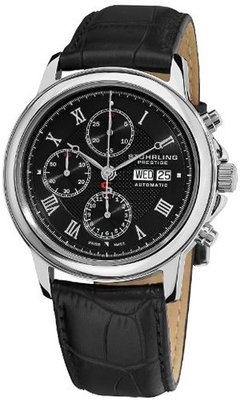 Stuhrling Prestige 362.33151 Prestige Swiss Made Automatic Valjoux 7750 Accolade Chrono Black