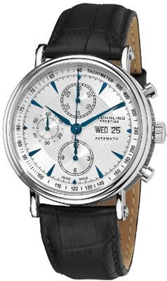 Stuhrling Prestige 363.331K16 Prestige Swiss Made Automatic Valjoux 7750 Paradigm Chronograph Blue