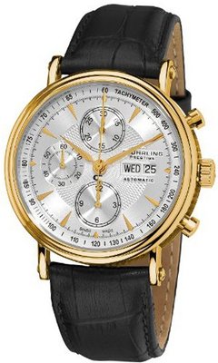 Stuhrling Prestige 363.333519 Prestige Swiss Made Automatic Valjoux 7750 Paradigm Chronograph Gold Tone