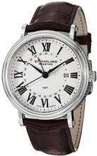 Stuhrling Prestige 545.3315K2 Prestige Swiss-Made Laureate GMT Quartz Date Silver-Dial