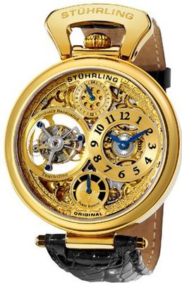 Stuhrling Original 127D.333531 Sovereign Tourbillon Date Black