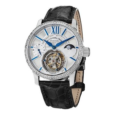 Stuhrling Original 296DS.331X2 Diamond Imperium Tourbillon Date Black