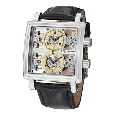 Stuhrling Original 376.33152 Double Bridge Date Black