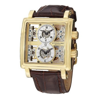 Stuhrling Original 376.3335K2 Double Bridge Date Brown