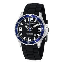 Stuhrling Original 395R.33U610 Aquadiver Regatta Champion Sport Swiss Quartz Black Rubber Strap