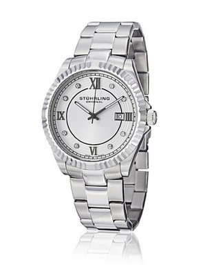 Stuhrling Original 399G.33112 Symphony Regent Nautic Swiss Quartz Stainless Steel Link Bracelet